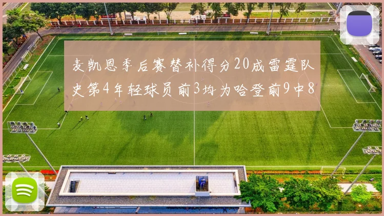 麦凯恩季后赛替补得分20成雷霆队史第4年轻球员前3均为哈登前9中8席次占据
